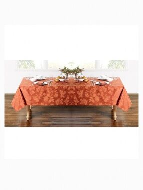 new in pkg SPICE-color Autumn Medley Damask 60x104 inch Tablecloth - Seats 6 o 8